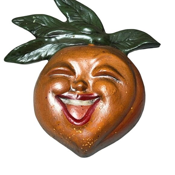 Vintage 70s Anthropomorphic Ceramic Fruit Kitchen Wall Hangings Retro Home Decor - Picture 7 of 11